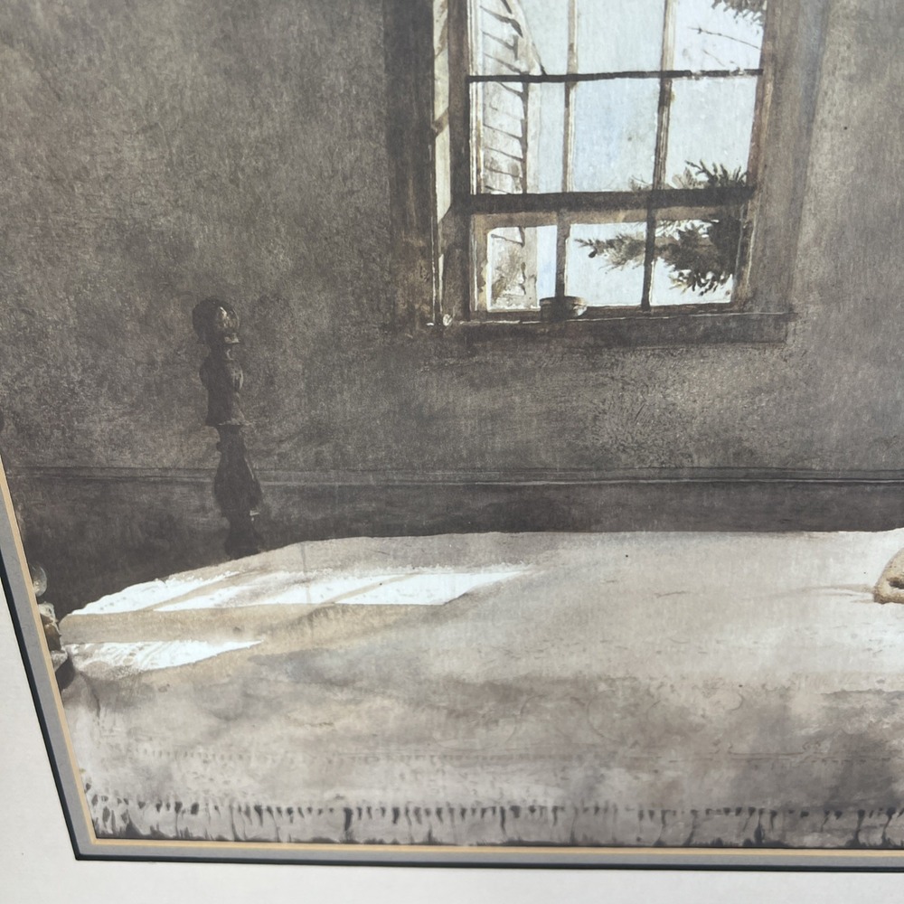VTG Andrew Wyeth Master Bedroom 1985 Framed 22"x18" Matted Print Americana Art - Picture 5 of 16